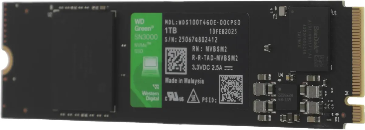 SSD накопитель WD Green SN3000 1ТБ  (wds100t4g0e)